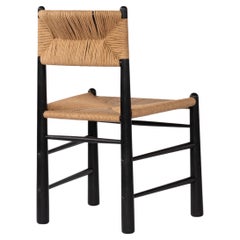 Ewa Dining Chair, Blackened Oak with Natural Fiber Rush