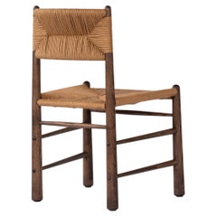 Ewa Dining Chair, Walnut with Natural Fiber Rush Woven Seat and Backrest
