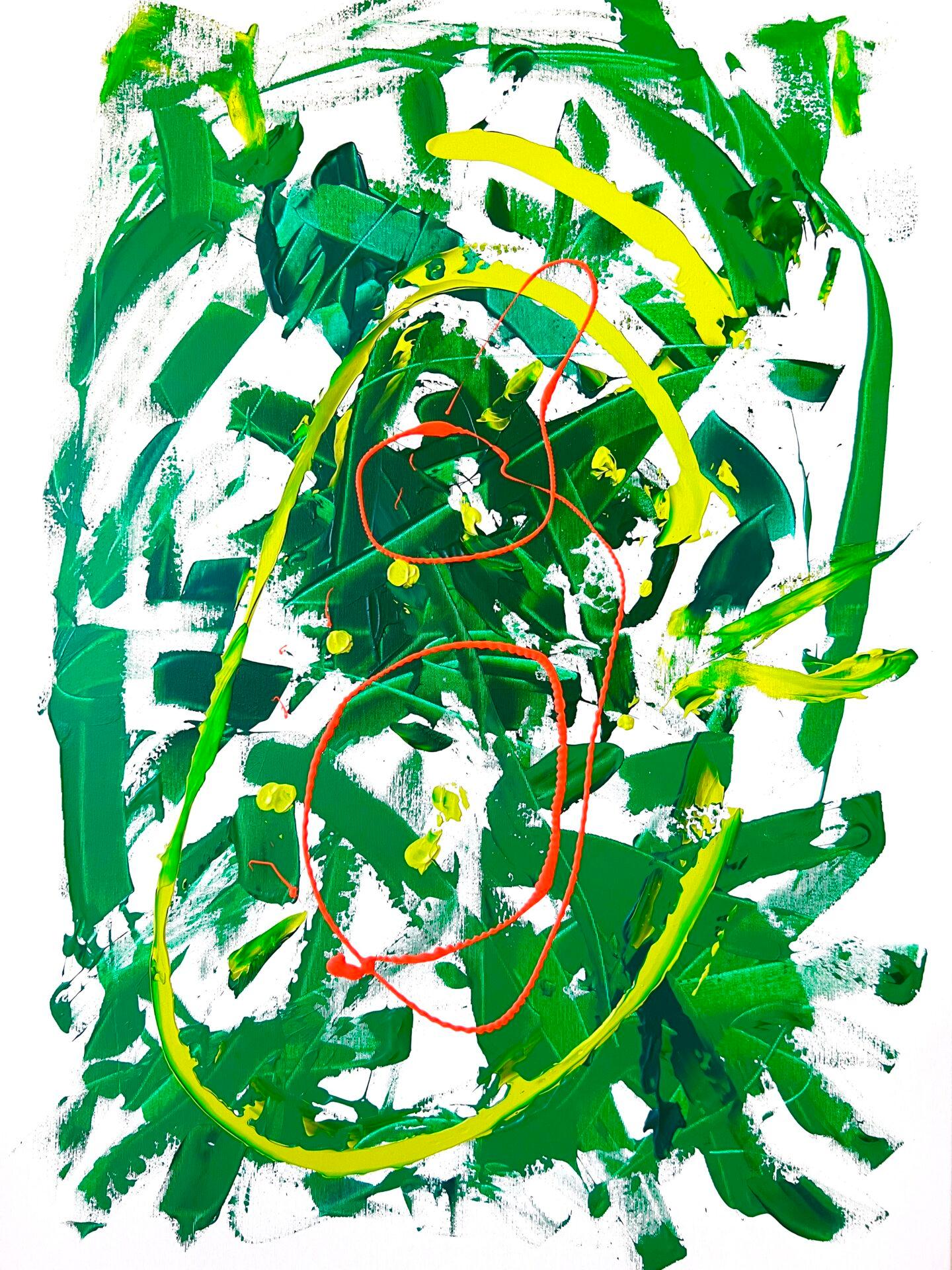 Verlorenes in Grün – Painting von Ewa Kulbacka