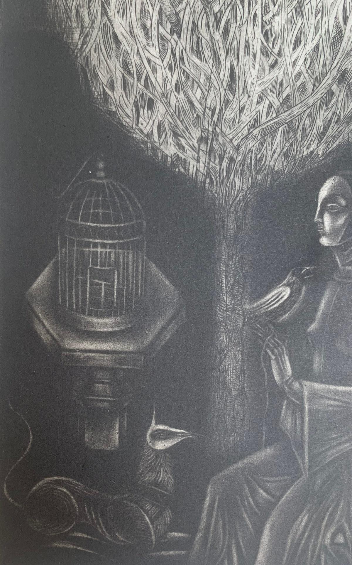 Un concerto. Stampa mezzatinta, Edizione limitata, Monocromatico, Artista polacco in vendita 2