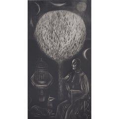 A concert. Mezzotint print, Limited edition, Monochromatic, Polish artist