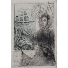 A journey... Mezzotint print, Limited edition, Black and white, Polish artist