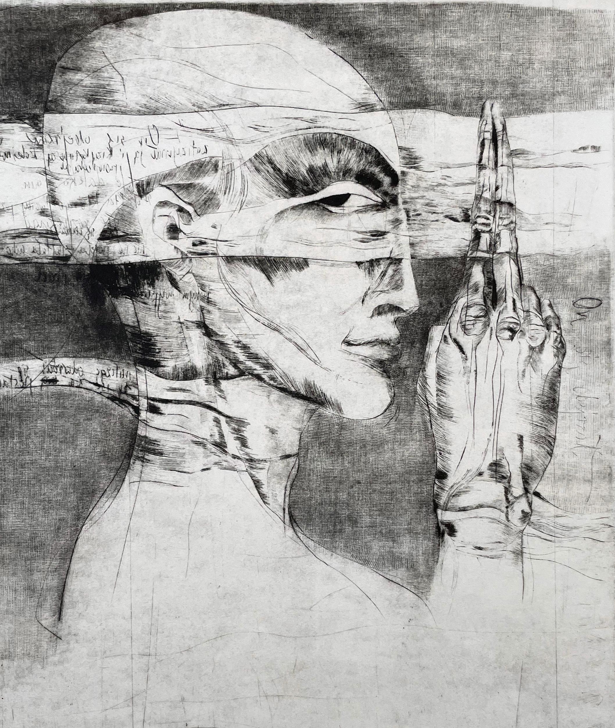 La stampatrice polacca Ewa Kutylak è nota per le sue opere profondamente simboliche e tecnicamente raffinate che esplorano il mito, la forma umana e la trasformazione metafisica. Nel suo sorprendente trittico Orfeo, l'artista reimmagina l'antico