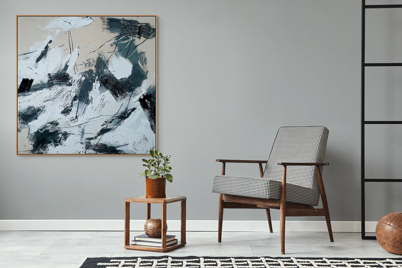 Verborgene Tiefen (Abstrakte Malerei) – Painting von Ewa Matyja