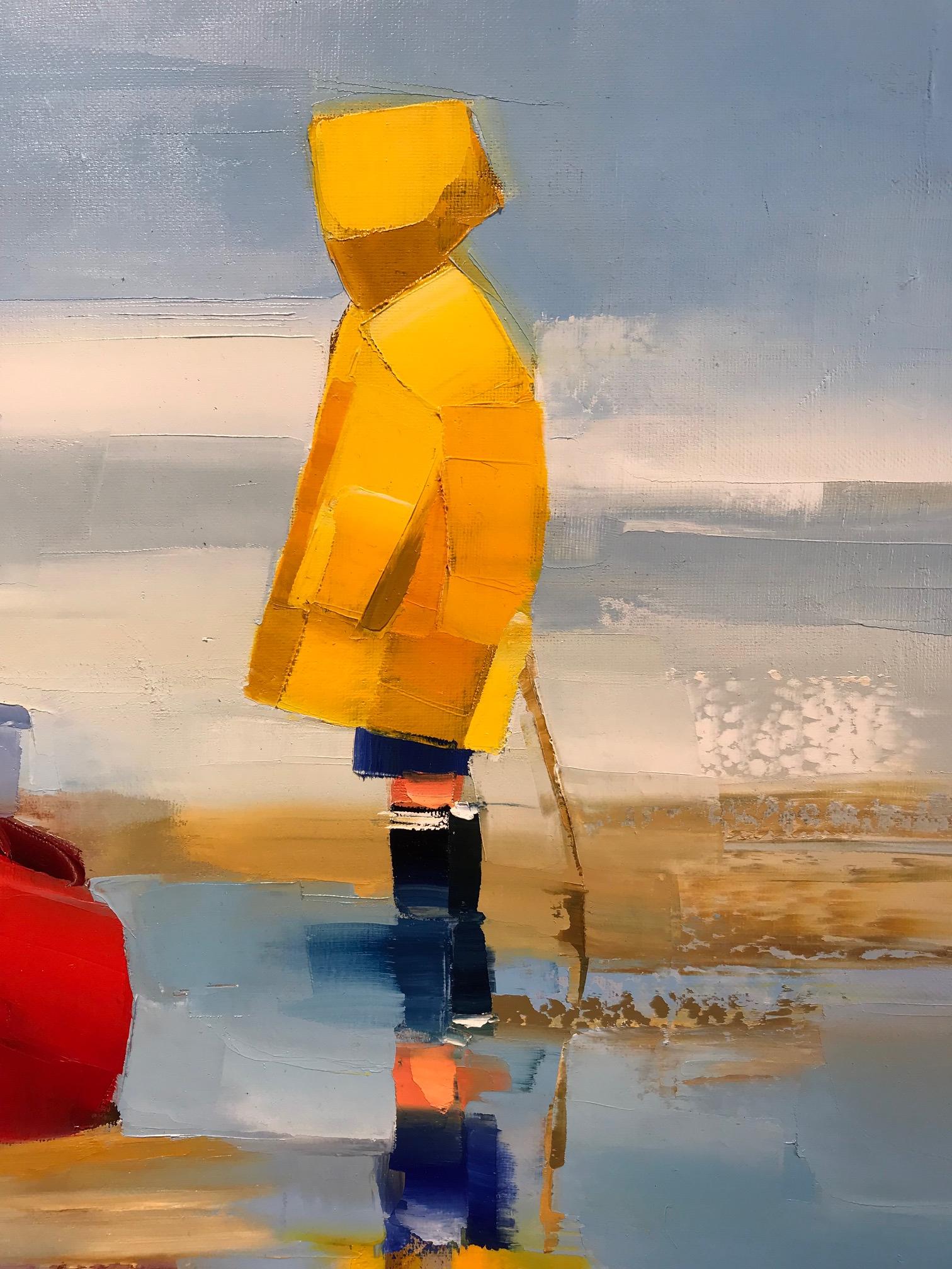 The Polish artist Ewa Rzeznik reflects reality in her colorful paintings: Fishermen along the French coast, families walking towards the Mon Saint-Michel, children playing in the surf. The bright use of color, almost luminous, attracts the