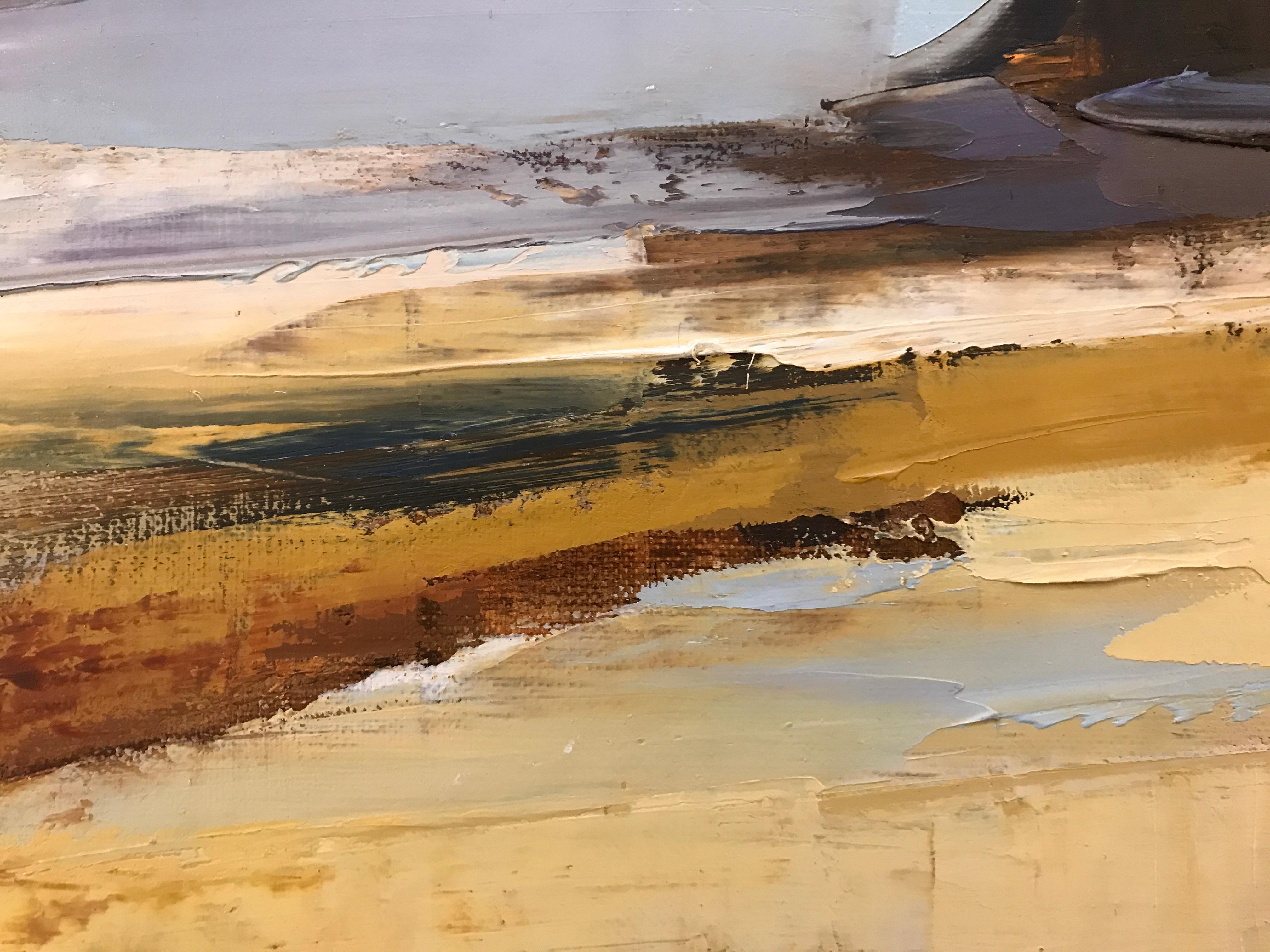 Sea Watch by Ewa Rzeznik, Oil on Linen Impressionist Beach Oil on Linen Painting 1