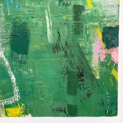 Labrador 1 (Battle Harbour), large green and yellow road landscape oil on canvas