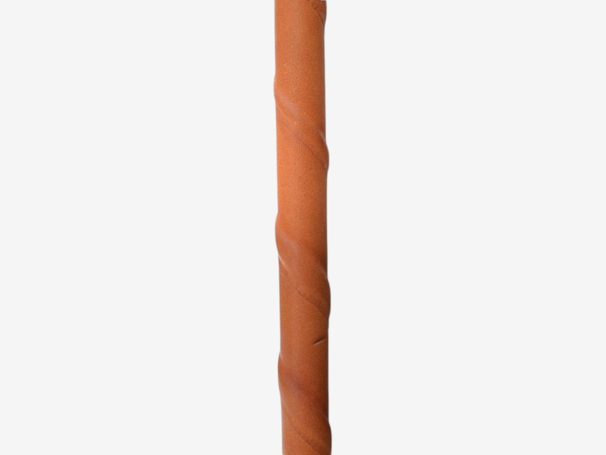 Metà XX secolo E.W.A., Swedish Modern, Leather, Brass, Floor Lamp, Sweden, 1950s in vendita