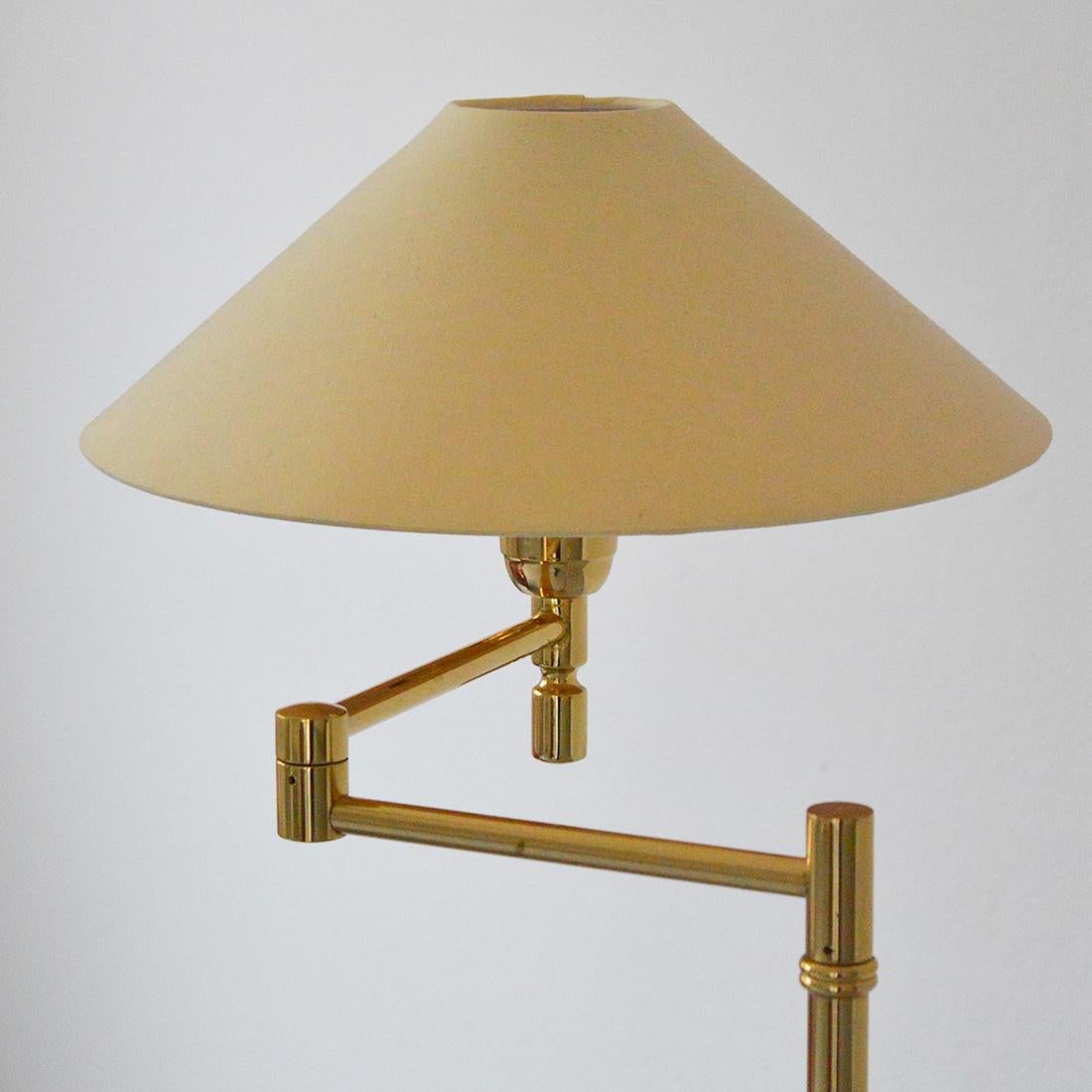 Scandinavian Modern Ewå Värnamo for EWÅ Adjustable Brass Floor Lamp, 1970s For Sale