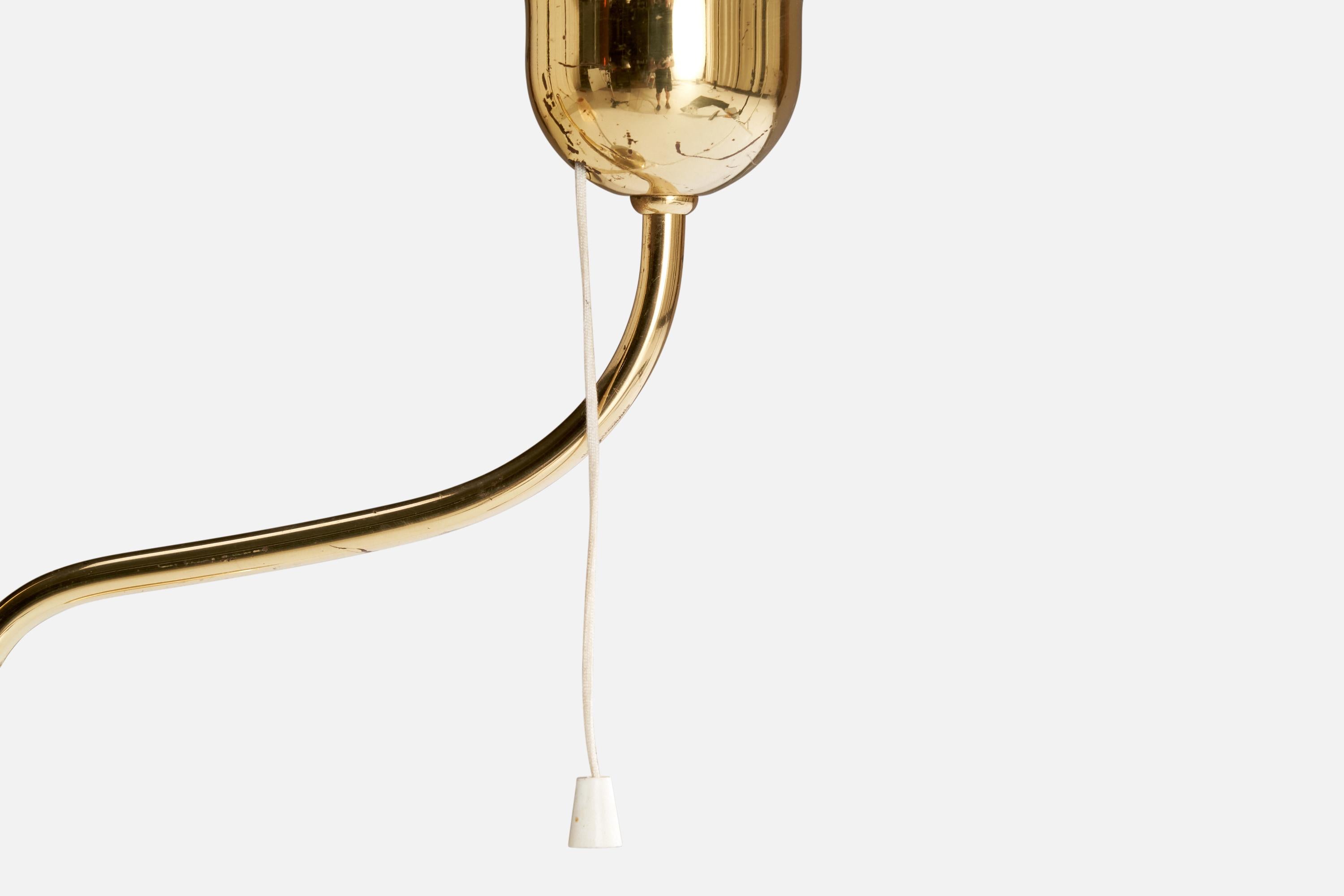 Ewå Värnamo, lampe de table, laiton, papier, Suède, années 1960 Bon état - En vente à High Point, NC