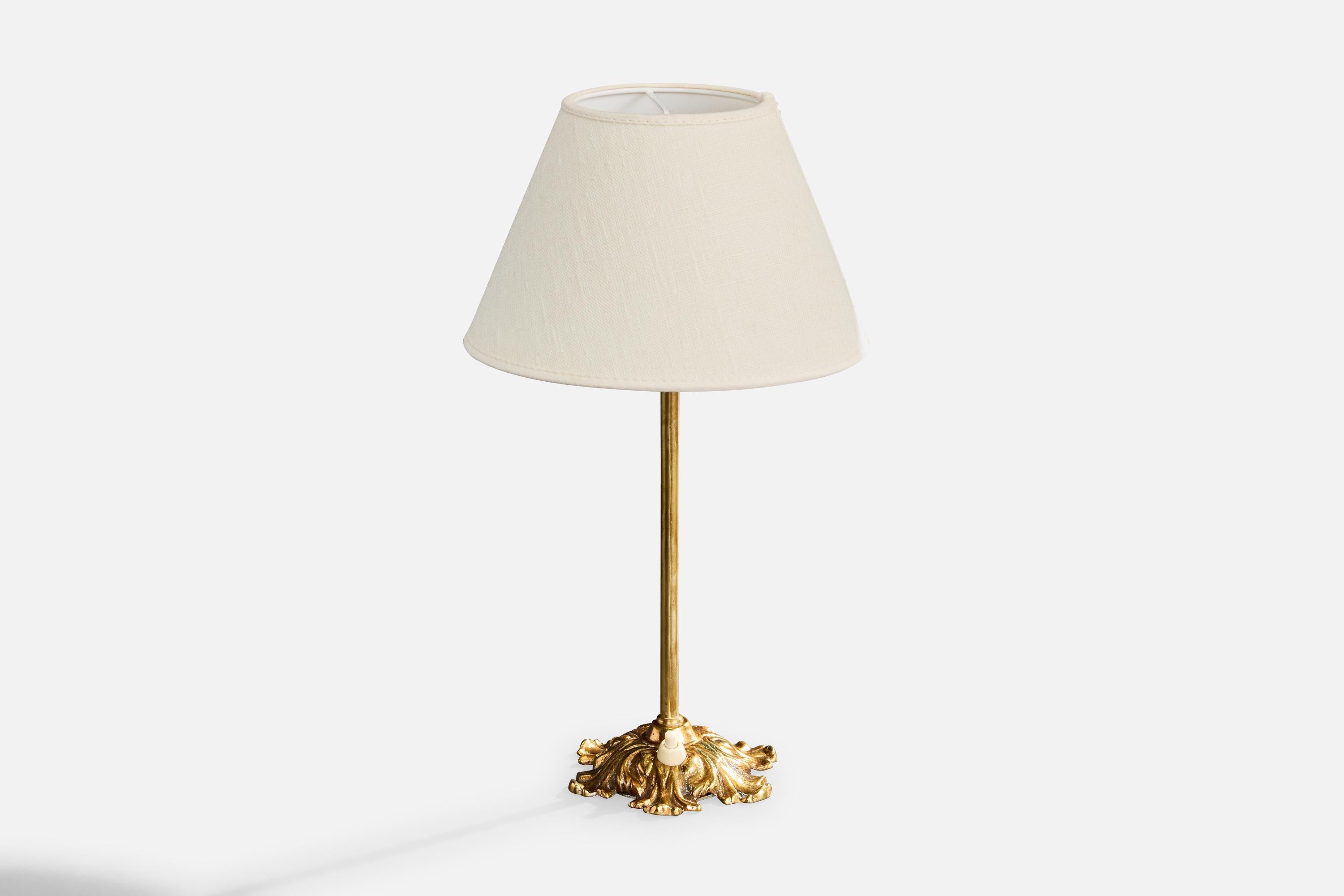 Mid-Century Modern Ewå Värnamo, lampe de table, laiton, Suède, années 1950 en vente