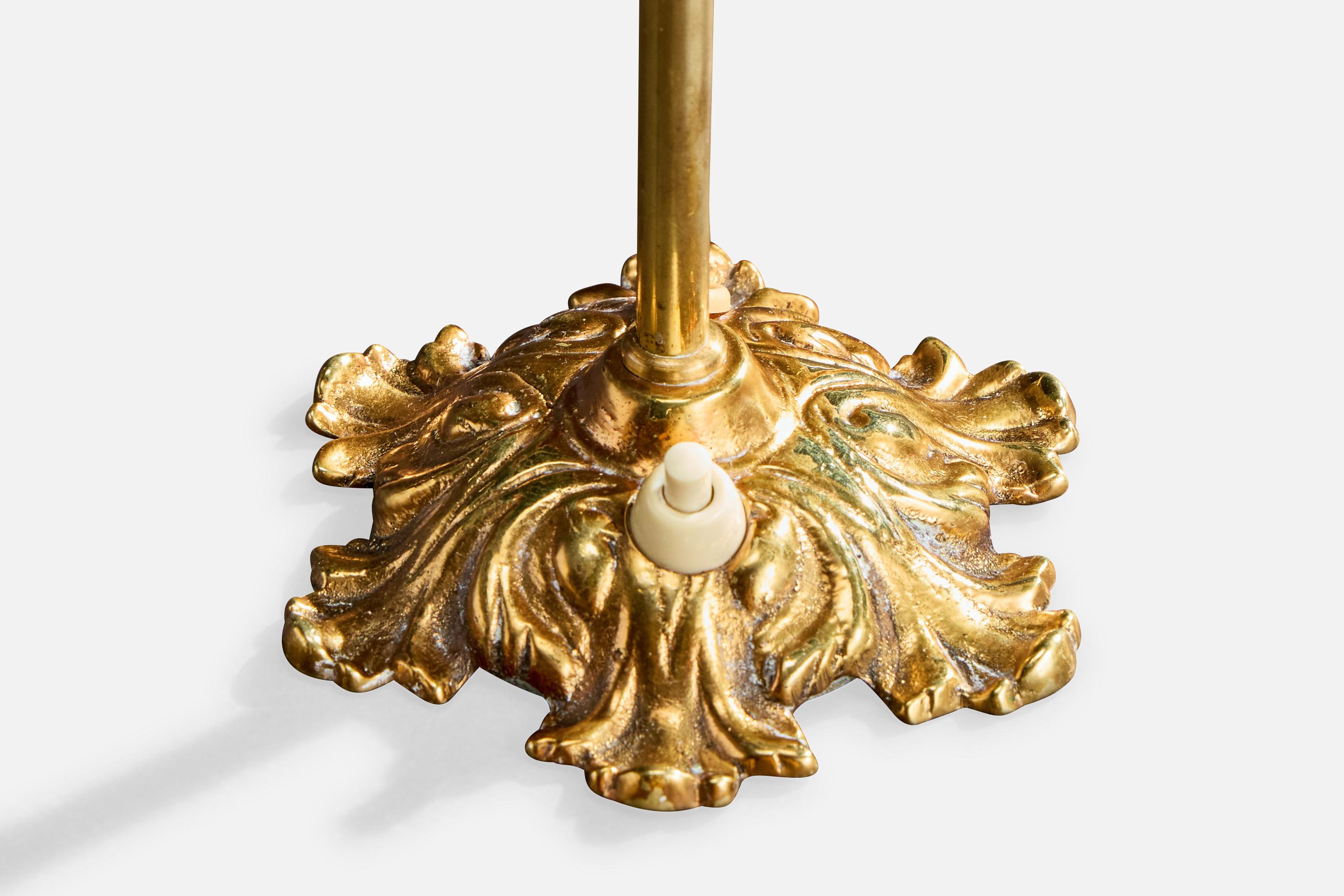 Milieu du XXe siècle Ewå Värnamo, lampe de table, laiton, Suède, années 1950 en vente