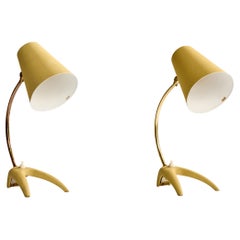 Ewå Värnamo, Table Lamps, Brass, Iron, Metal, Sweden, 1950s
