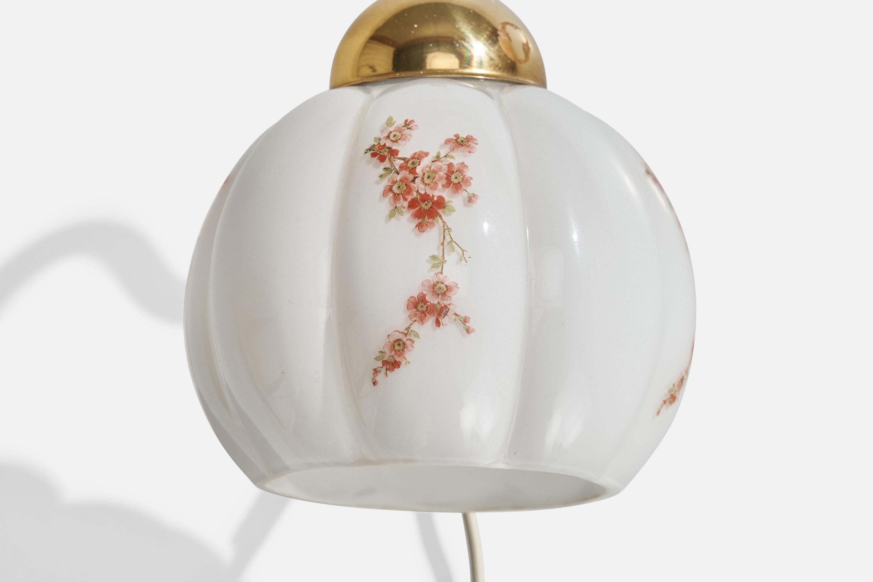EWÅ Värnamo, Wall Light, Brass, Glass, Sweden, 1970s For Sale 2