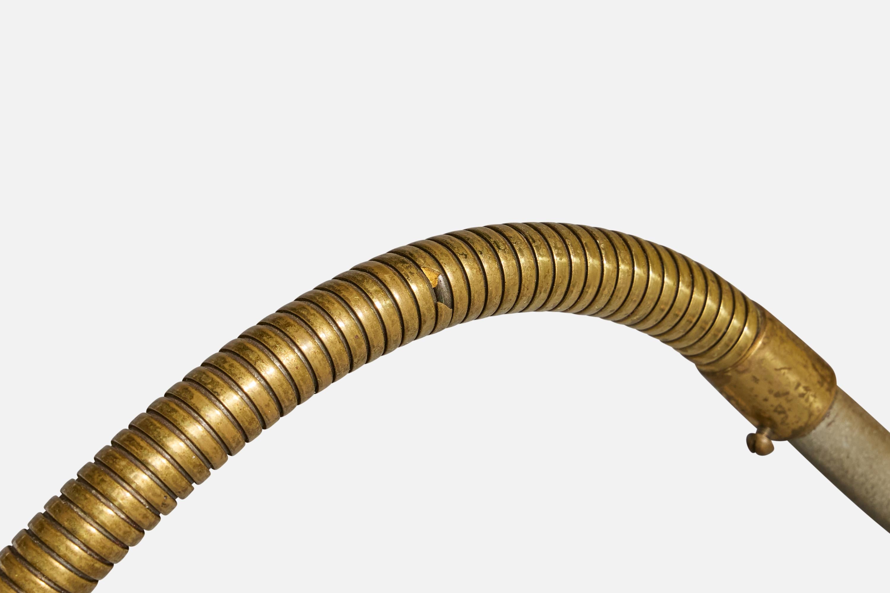 EWÅ Värnamo, Wall Light, Iron, Brass, Rattan, Sweden, 1950s For Sale 4