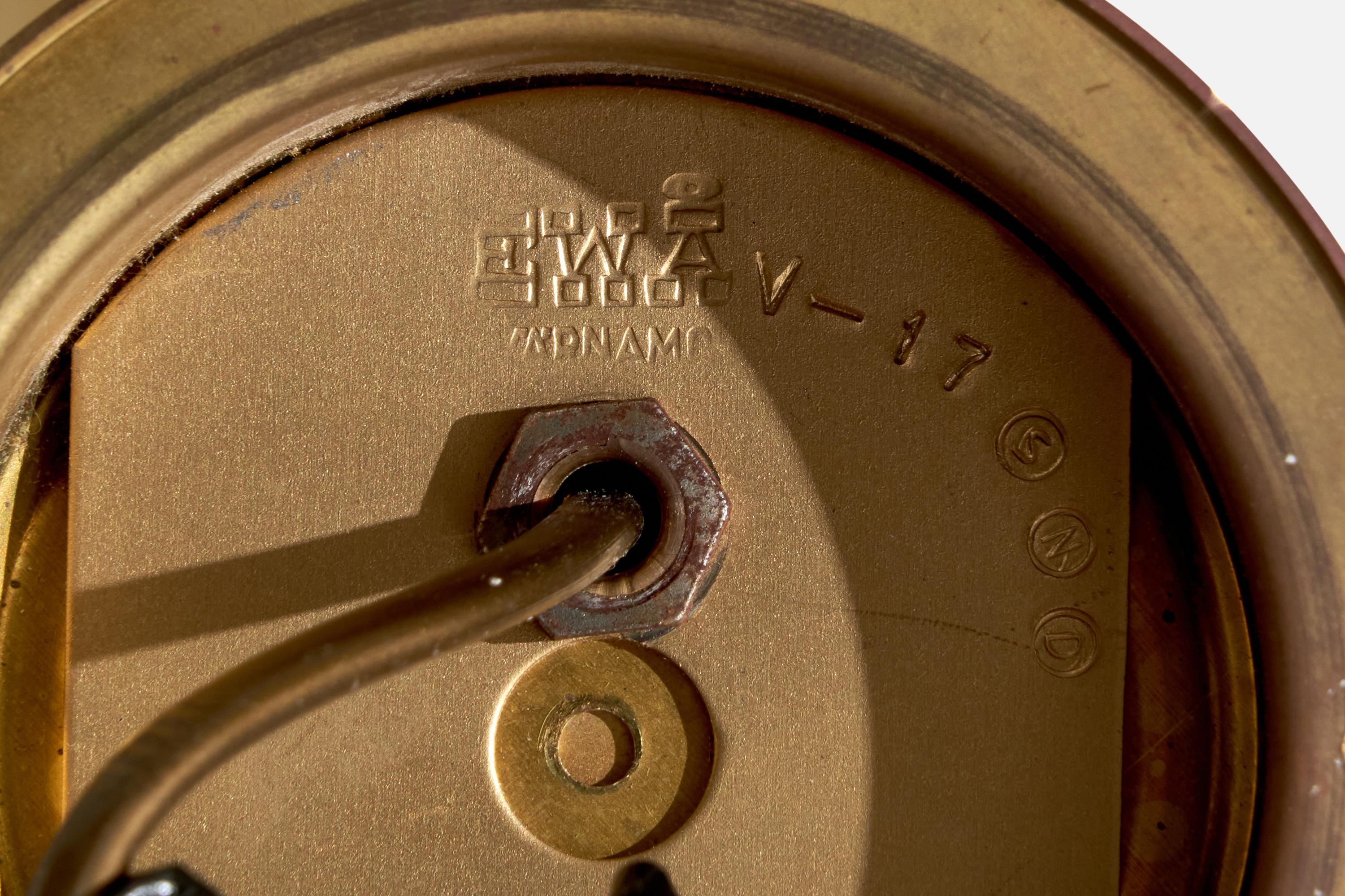 EWÅ Värnamo, Wall Lights, Brass, Glass, Sweden, 1970s 2