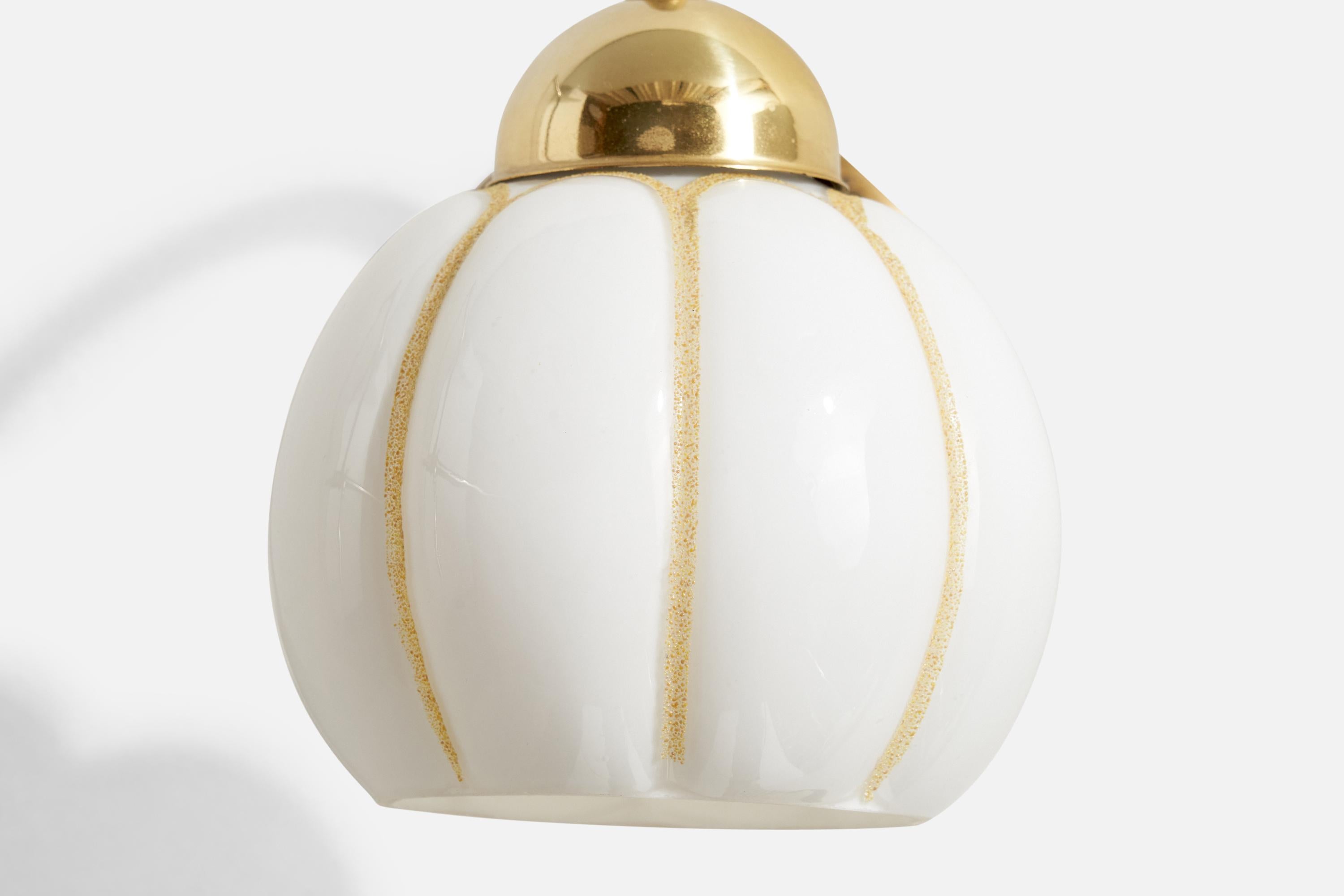 EWÅ Värnamo, Wall Lights, Brass, Glass, Sweden, 1970s For Sale 3