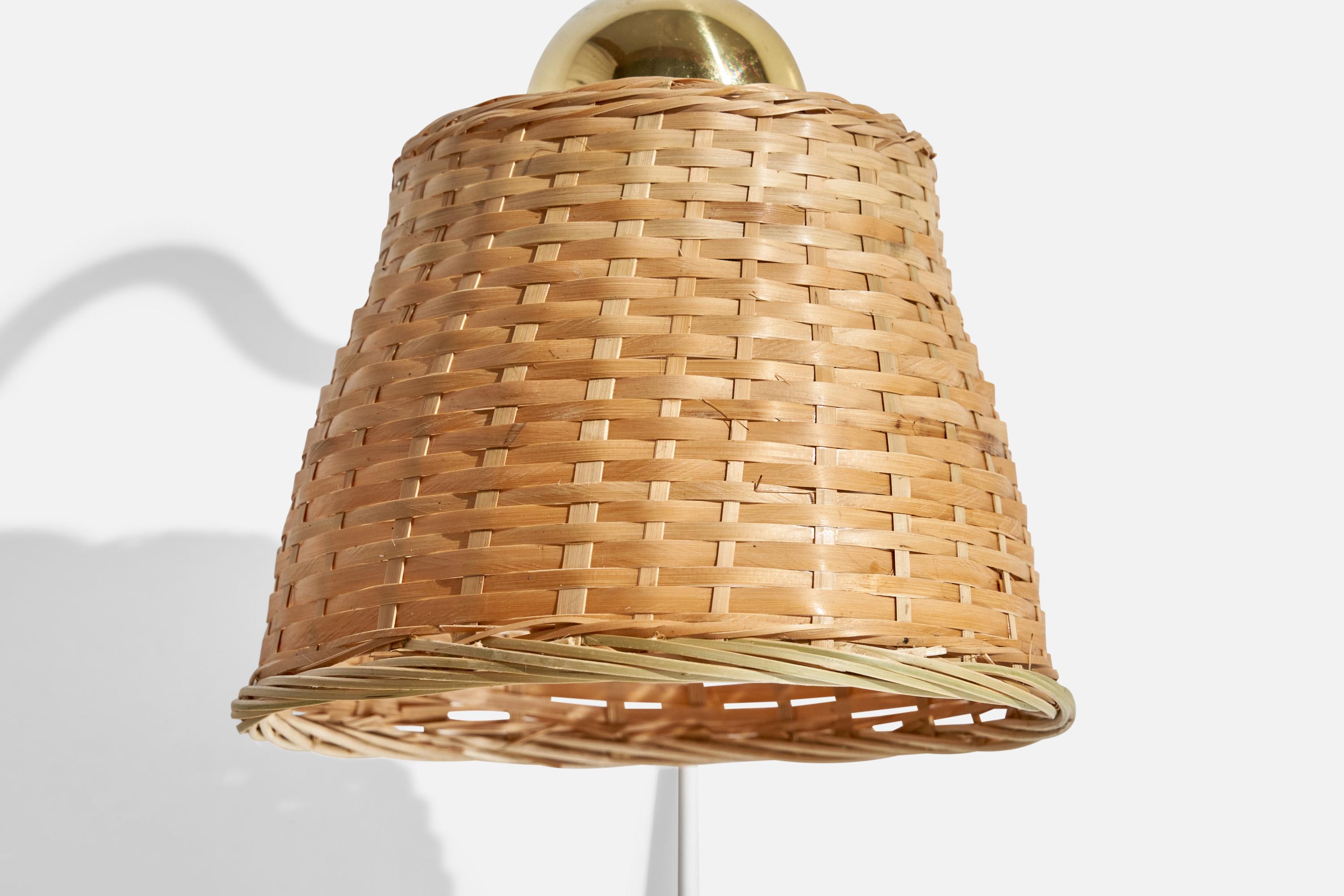 Ewå Värnamo, Lights, laiton, rotin, Suède, 1970 en vente 2
