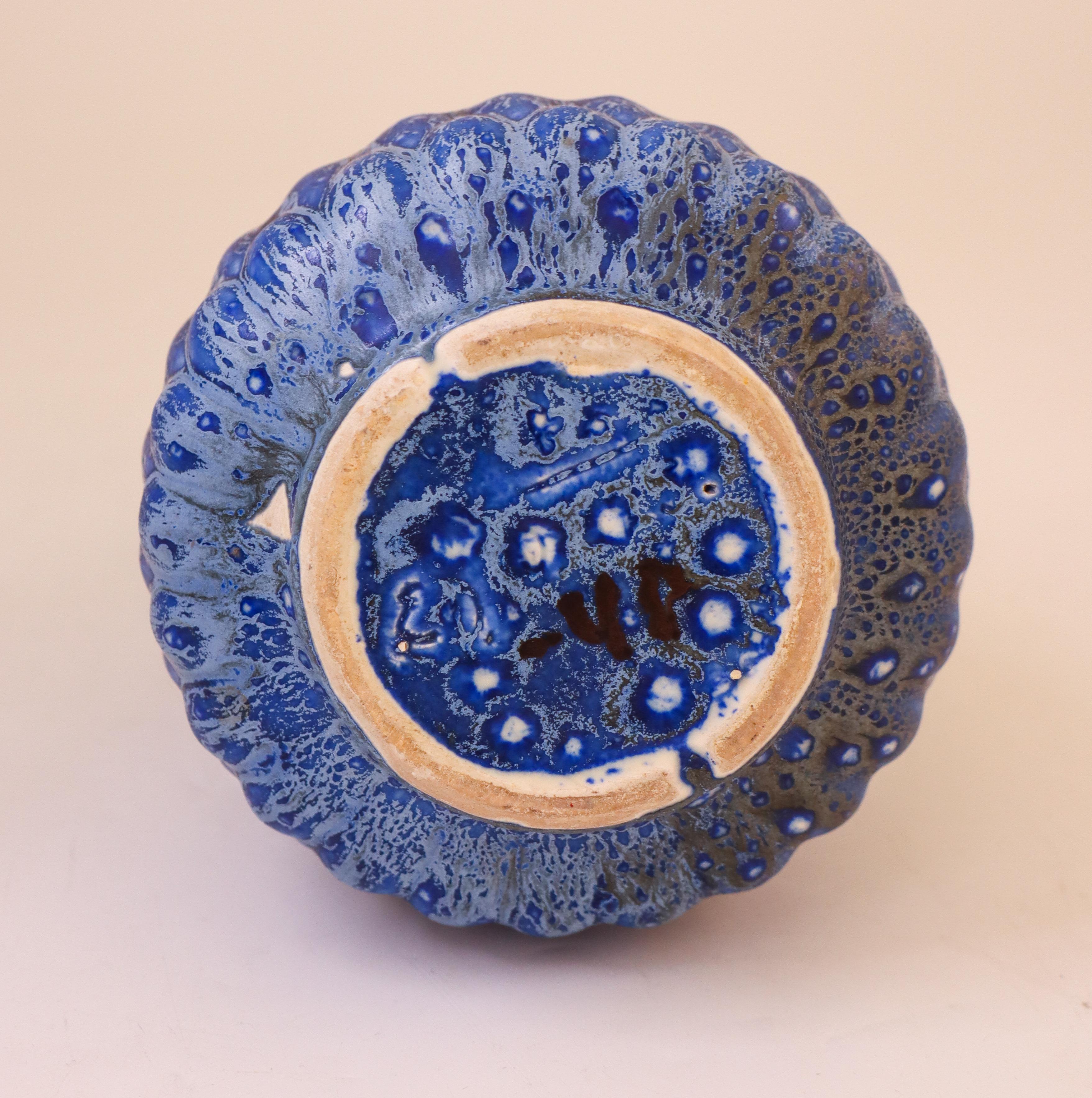 Ewald Dahlskog, Deep Blue Vase, Bo Fajans, Sweden, 1948 In Excellent Condition In Stockholm, SE