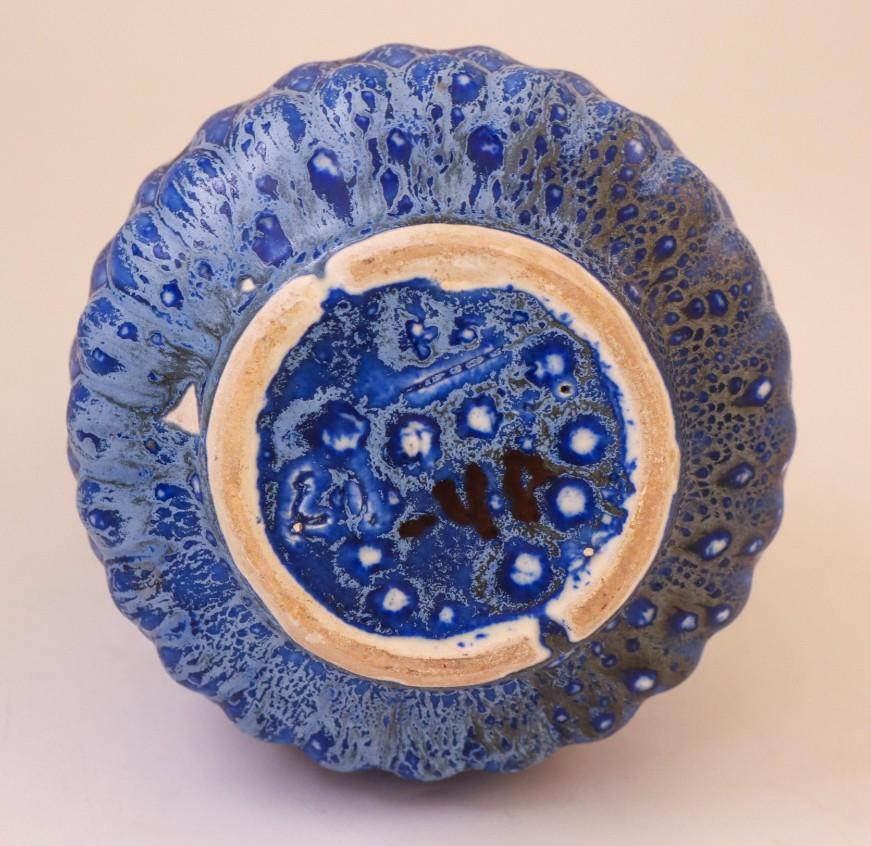 Vase bleu profond Ewald Dahlskog pour Bo Fajans, Suède, 1948 Excellent état - En vente à Stockholm, SE