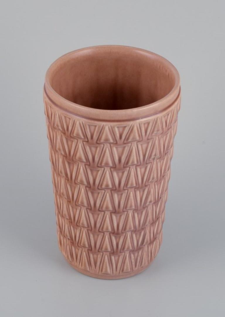 Scandinavian Modern Ewald Dahlskog for Bo Fajans, Sweden. Ceramic vase with geometric pattern.  For Sale