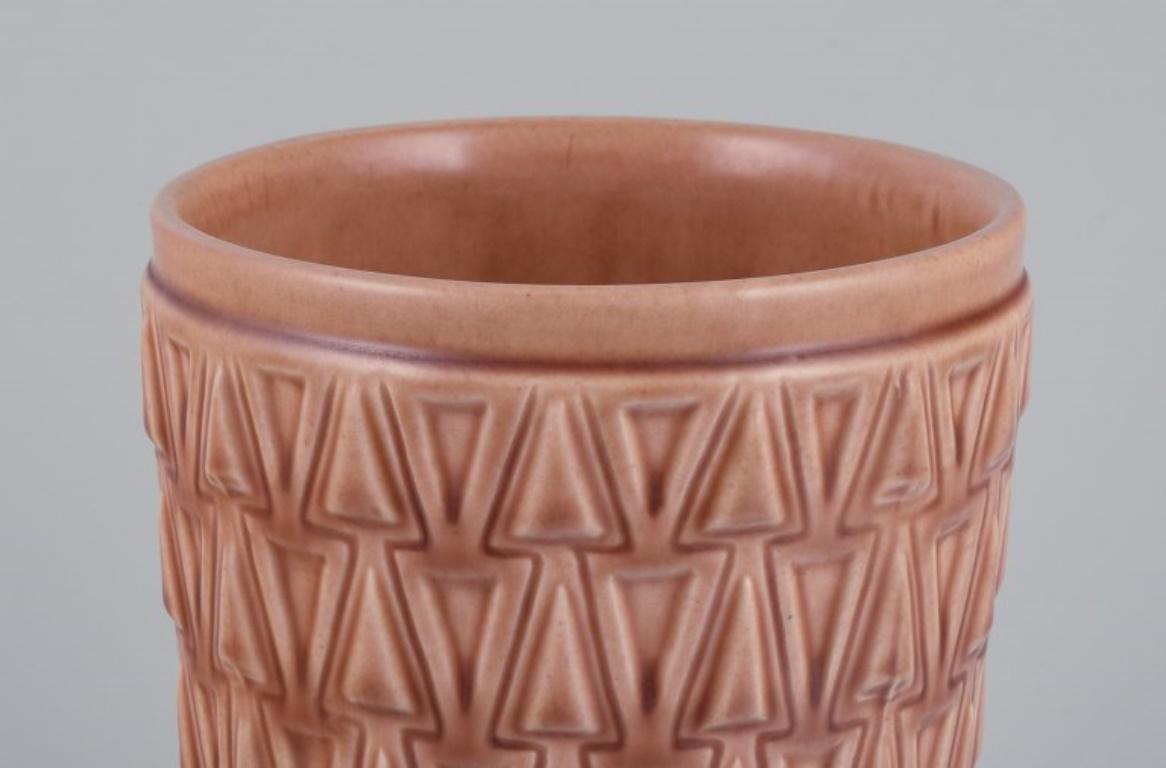 Swedish Ewald Dahlskog for Bo Fajans, Sweden. Ceramic vase with geometric pattern.  For Sale