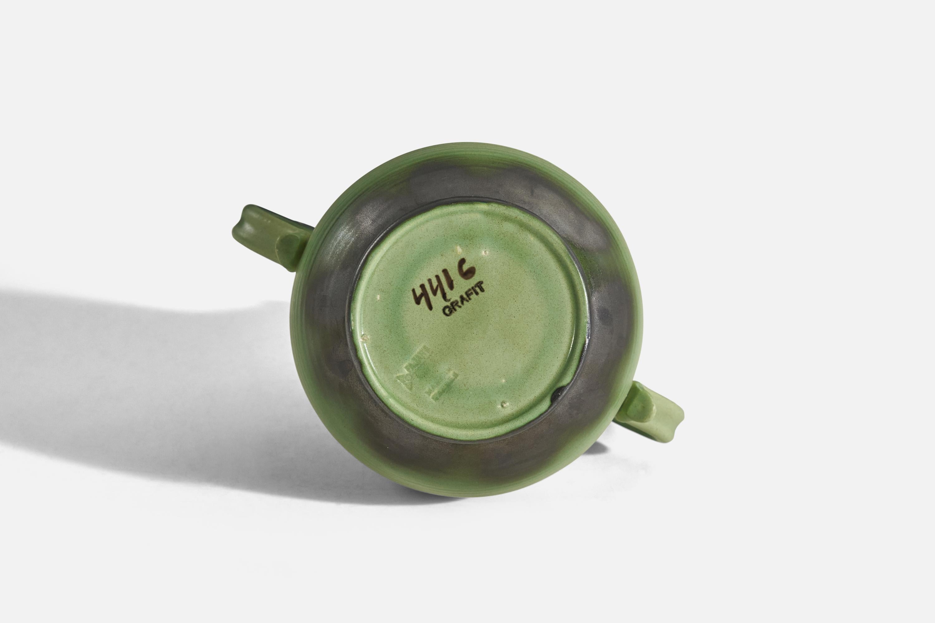 Milieu du XXe siècle Vase « Fit » d'Ewald Dahlskog, faïence émaillée, Bo Fajans, Suède, années 1930 en vente