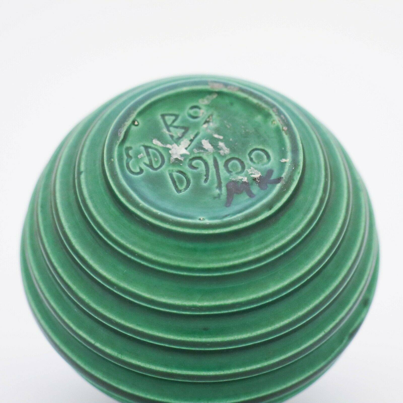 Glazed Green Art Deco Globose Vase, Ewald Dahlskog, , Scandinavian Modern