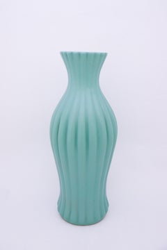 Ewald Dahlskog, Large Turquoise Floor Vase, Bo Fajans, Sweden, 1930s