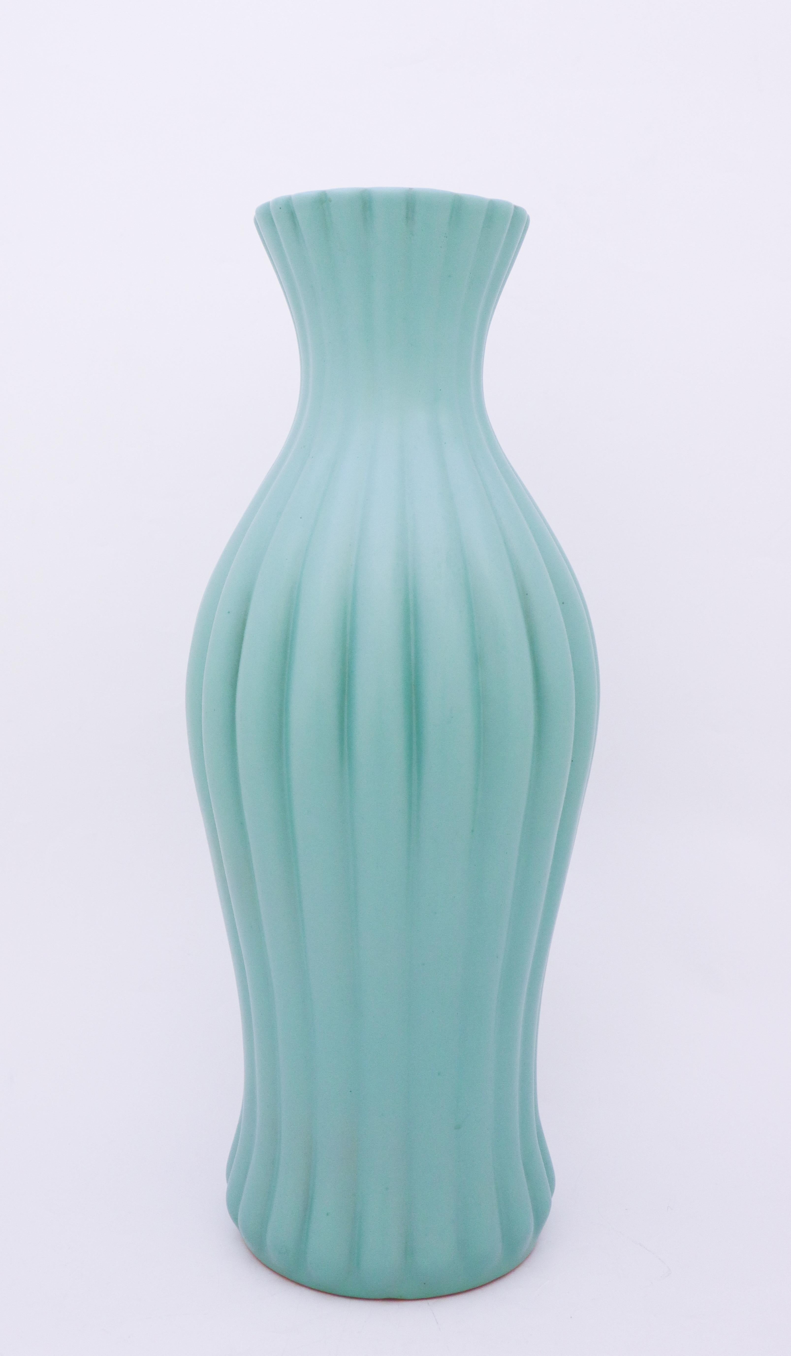 Suédois Ewald Dahlskog, grand vase turquoise, Bo Fajans, Suède, années 1930 en vente