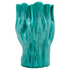 Ewald Dahlskog - Vase turquoise de belle forme - Bo Fajans Suède années 1930