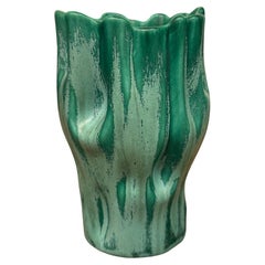 Ewald Dahlskog – Lovely shaped Turquoise vase - Bo Fajans Sweden 1930s