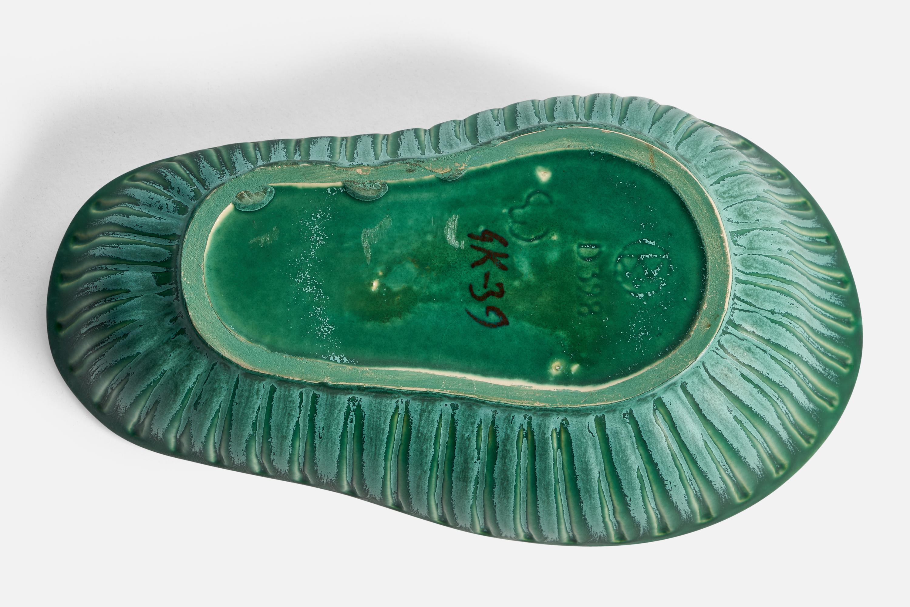 Mid-20th Century Ewald Dahlskog, Organic Bowl, Ceramic, Sweden, 1930s For Sale