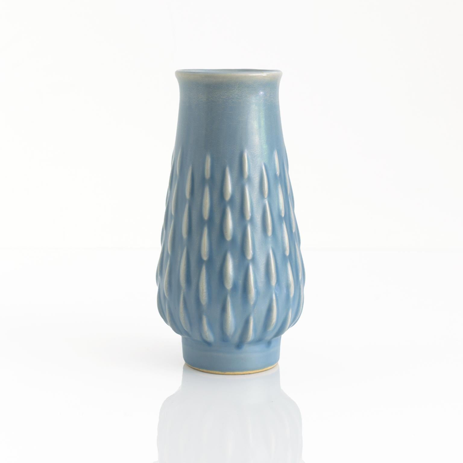 Glazed Ewald Dahlskog Pale Blue Scandinavian Modern Vase for Bo Fajans 1930/40 For Sale