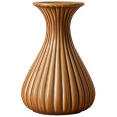 Ewald Dahlskog, Sizable Vase, Glazed Incised Ceramic, Bo Fajans, Sweden, 1940s