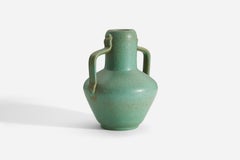 Ewald Dahlskog, Sizable Vase, Green-Glazed Stoneware, Bo Fajans, Sweden, 1930s
