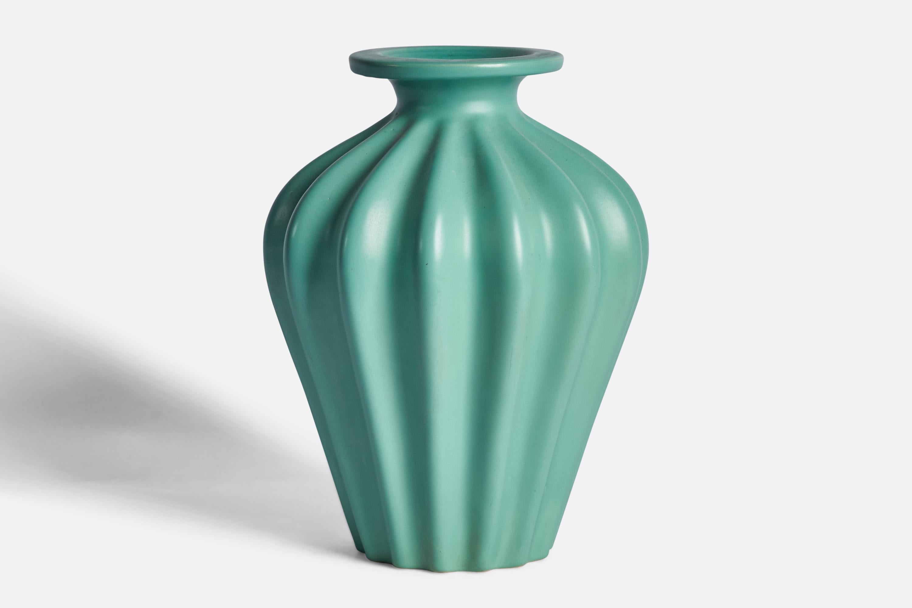 Größere Vase von Ewald Dahlskog, Steingut, Schweden, 1930er Jahre (Skandinavische Moderne) im Angebot
