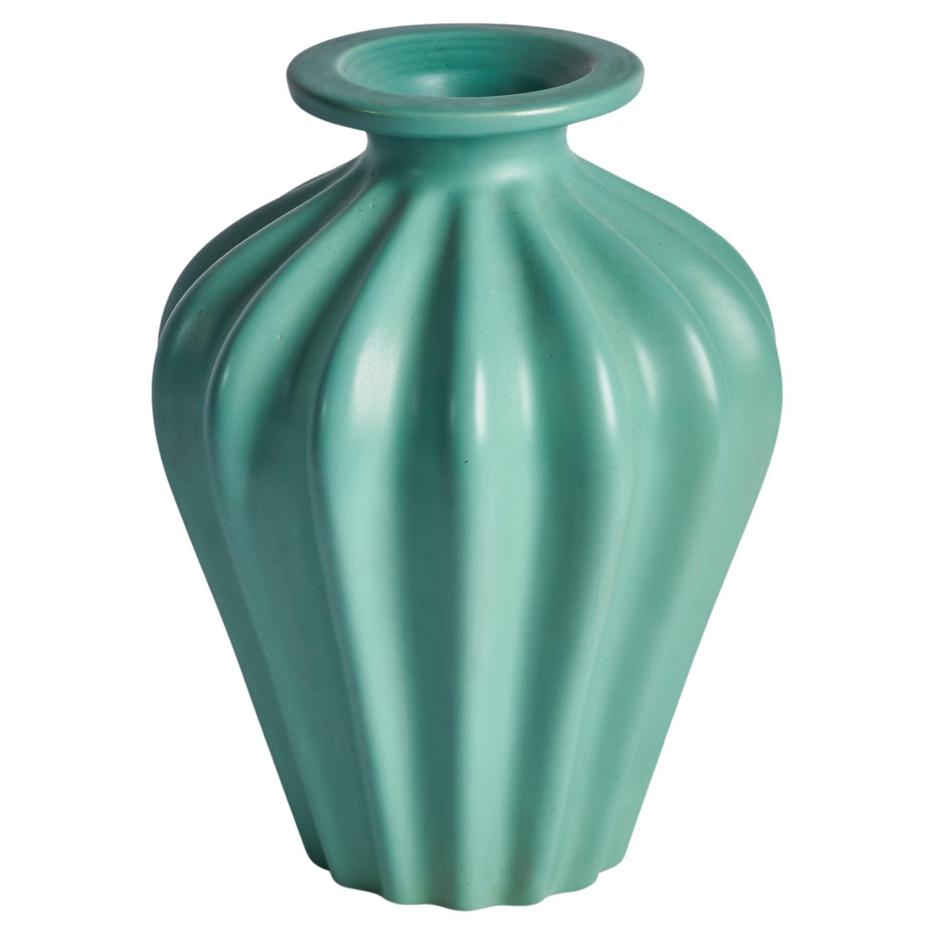 Ewald Dahlskog, Sizeable Vase, Earthenware, Sweden, 1930s For Sale