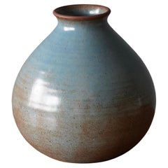 Ewald Dahlskog, Vase, Brown Blue Glazed Earthenware, Bo Fajans, Sweden, 1930s