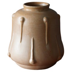 Ewald Dahlskog, Vase, Brown Glazed Earthenware, Bo Fajans, Sweden, 1930s