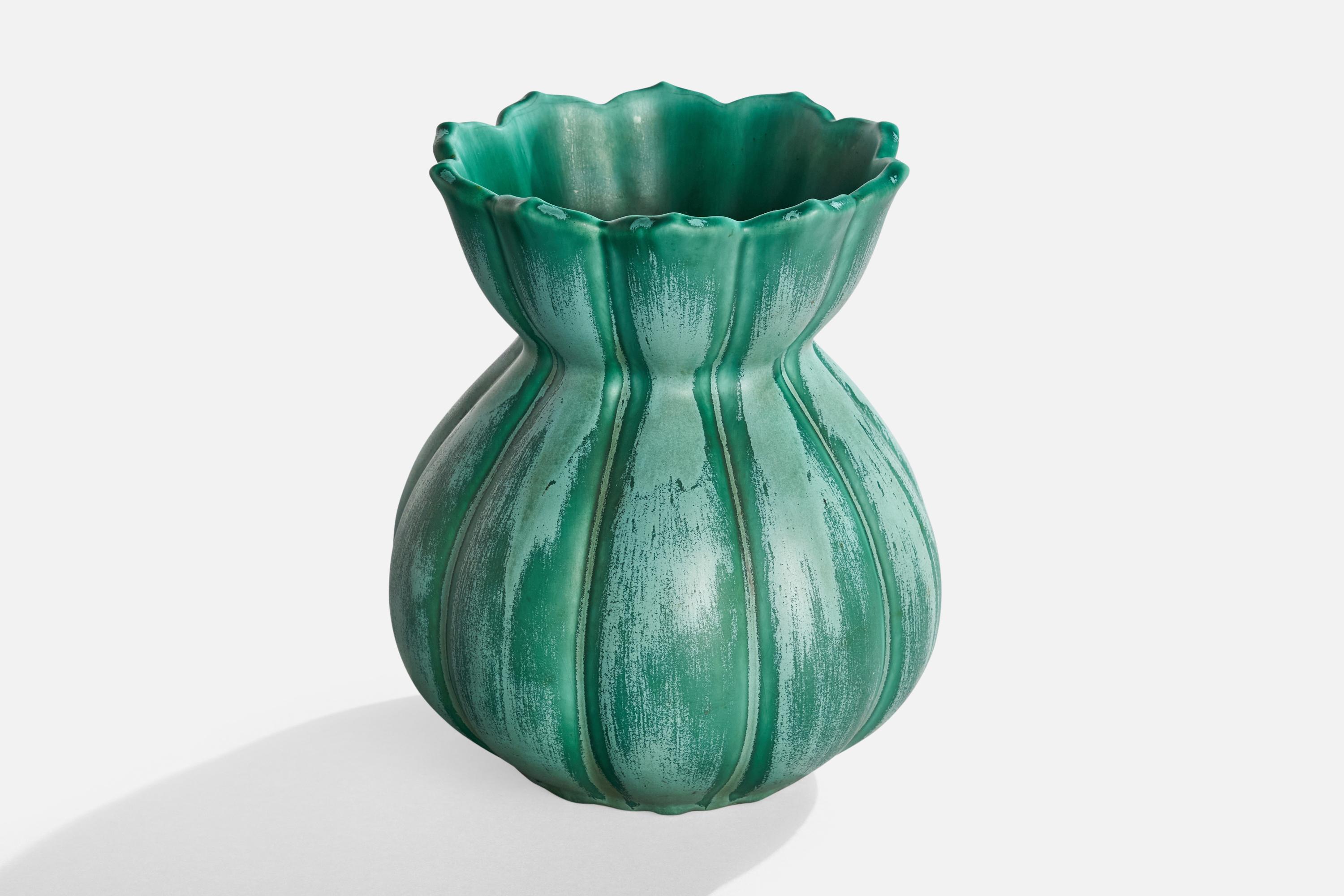 Scandinave moderne Ewald Dahlskog, Vase, Céramique, Suède, années 1930 en vente
