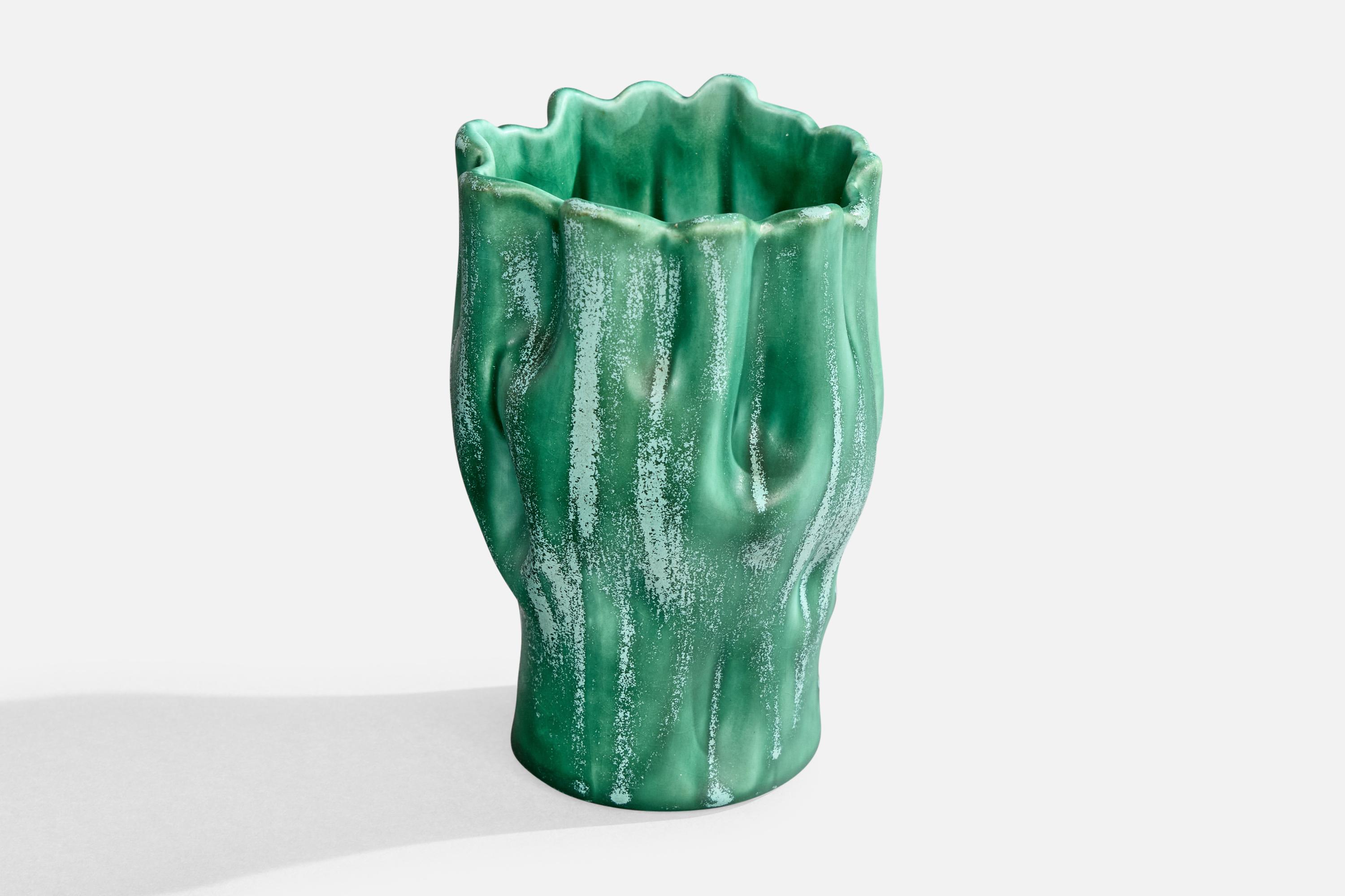 Scandinave moderne Ewald Dahlskog, Vase, Céramique, Suède, années 1930 en vente