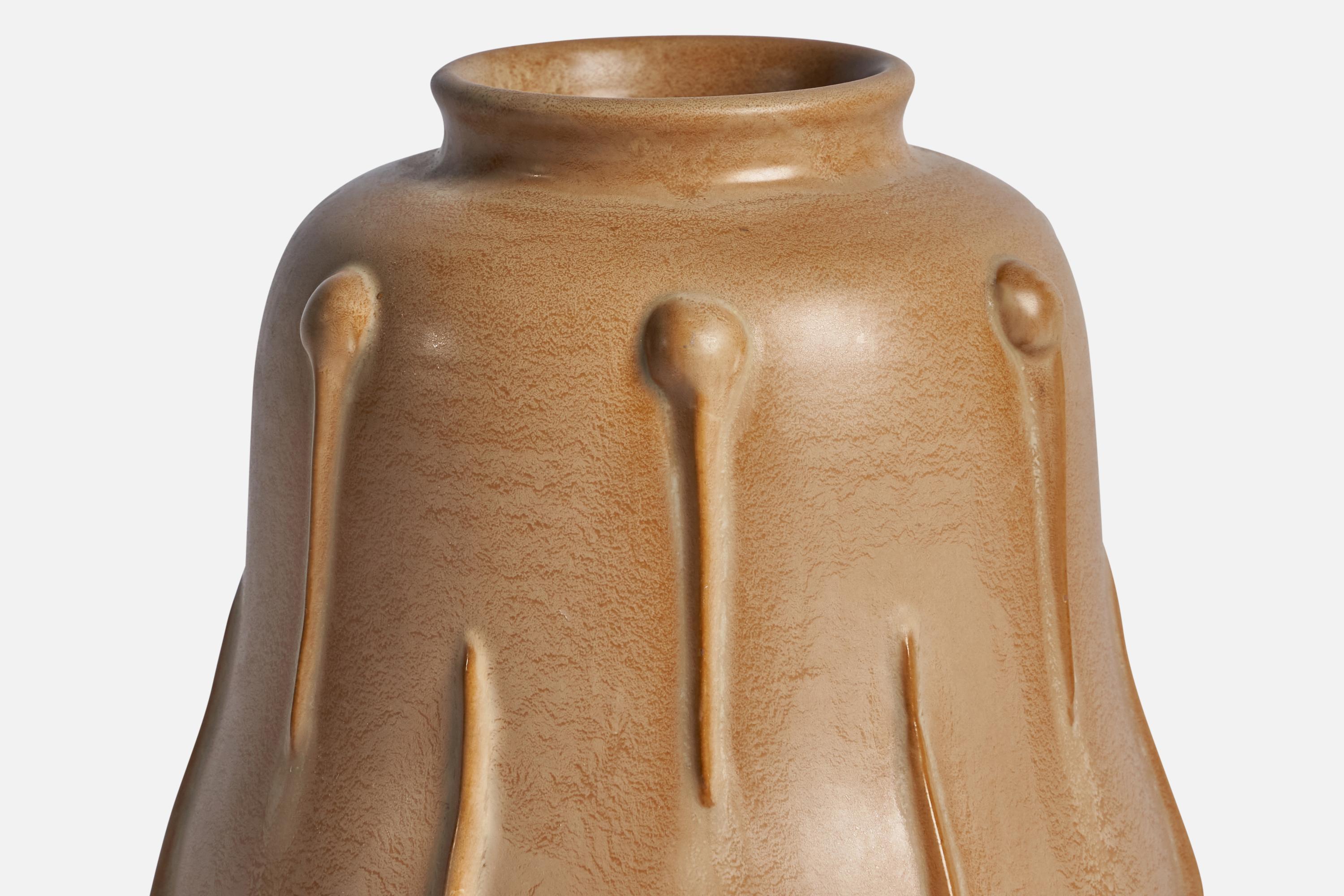 Swedish Ewald Dahlskog, Vase, Earthenware, Sweden, 1930s For Sale