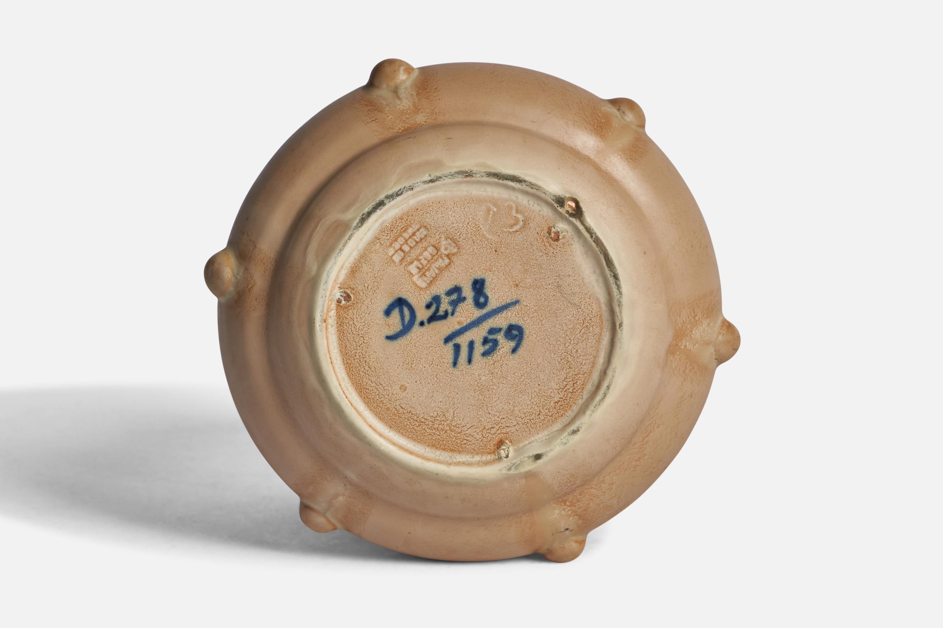 Ewald Dahlskog, Vase, Steingut, Schweden, 1930er Jahre (Mitte des 20. Jahrhunderts) im Angebot