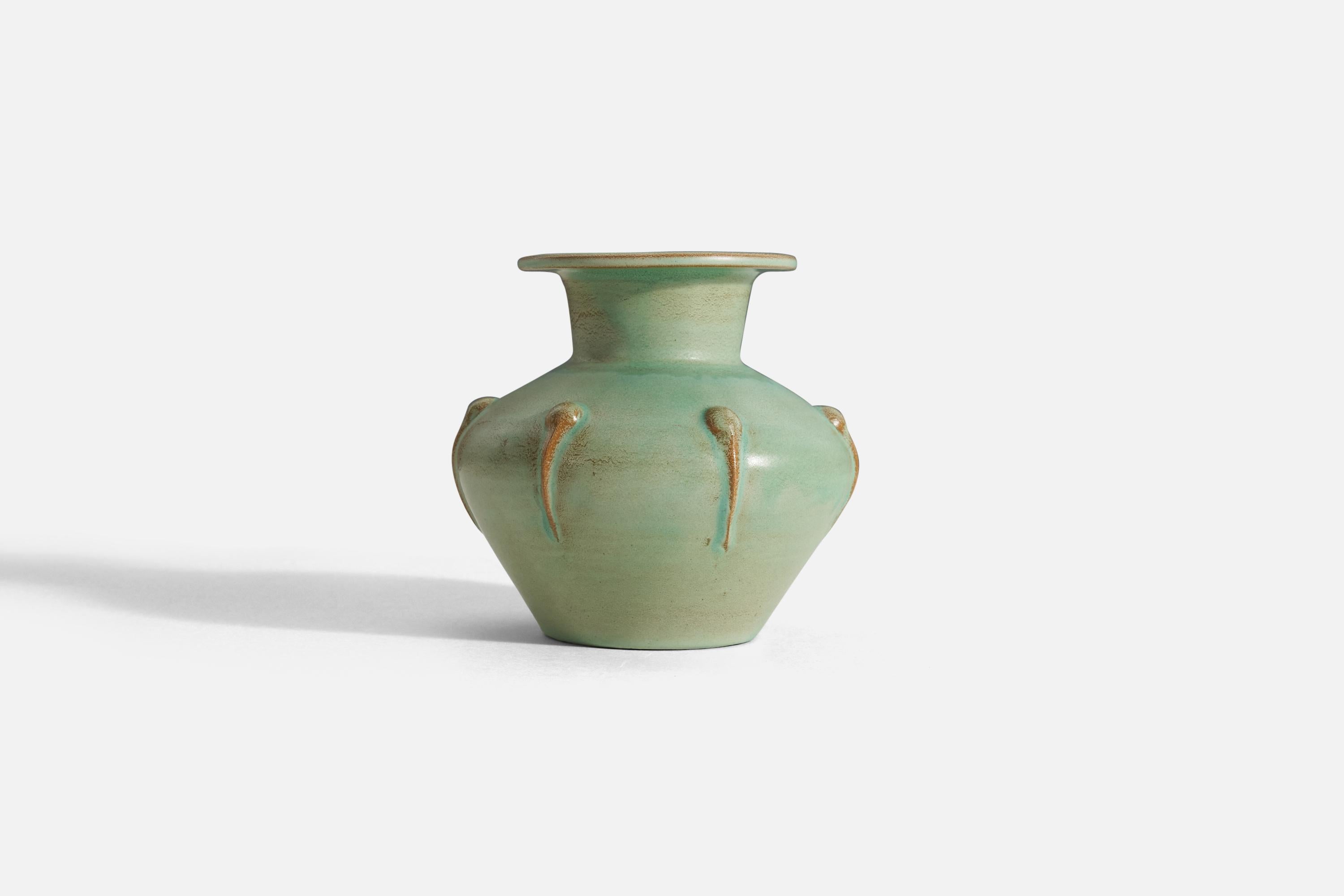 Swedish Ewald Dahlskog, Vase, Glazed Earthenware, Bo Fajans, Sweden, 1930s For Sale