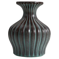 Ewald Dahlskog, Vase, Glazed Earthenware, Bo Fajans, Sweden, 1930s