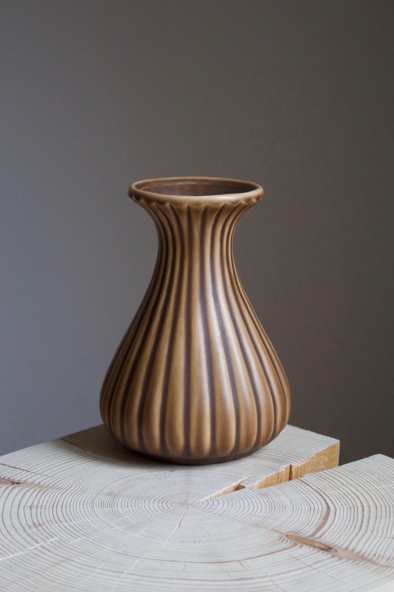 A rare vase. Designed by Ewald Dahlskog, produced by Bo Fajans, Sweden, 1940s. Marked. 

 