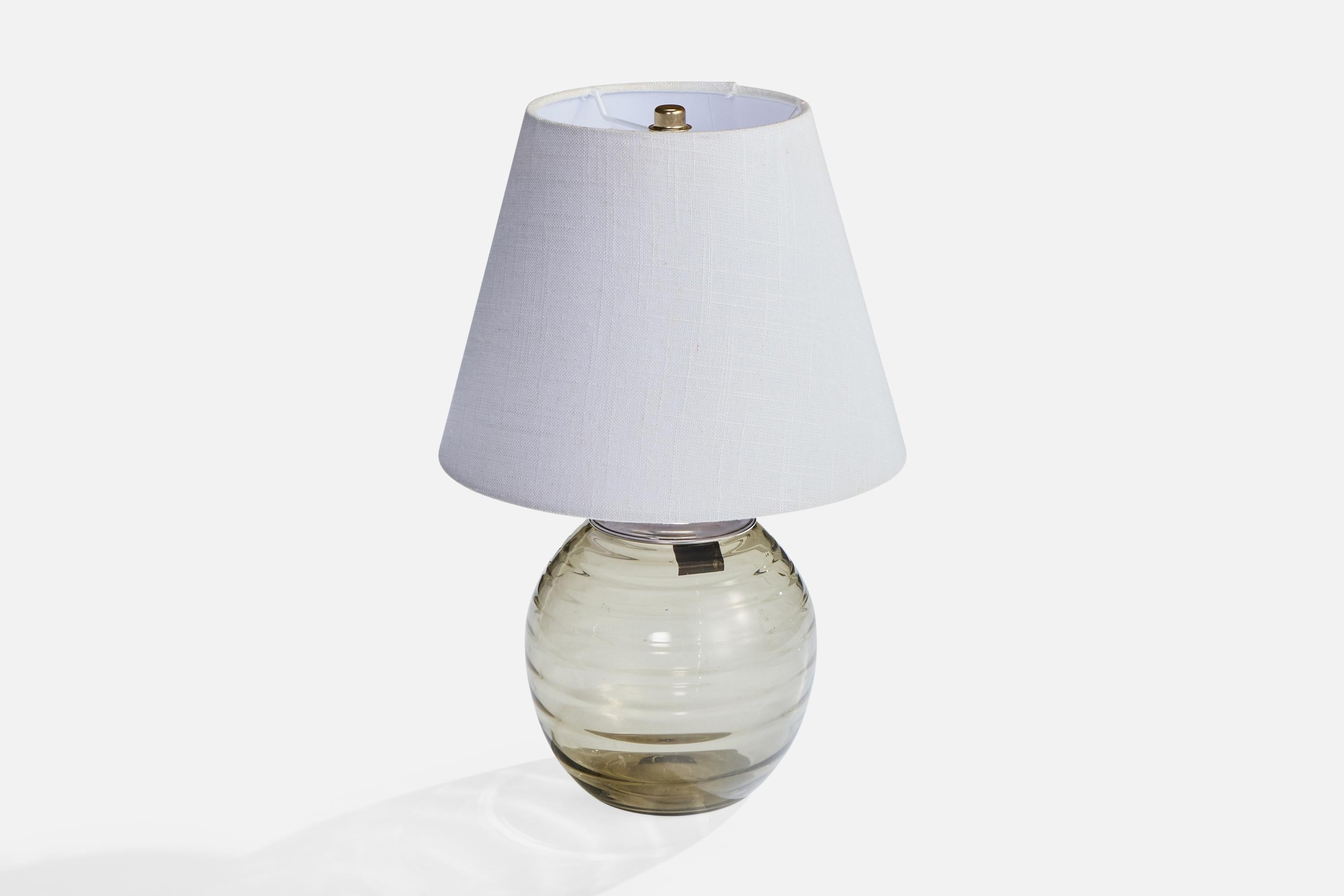 Scandinave moderne Lampe de bureau Ewald Hald, verre, métal chromé, Suède, années 1930 en vente