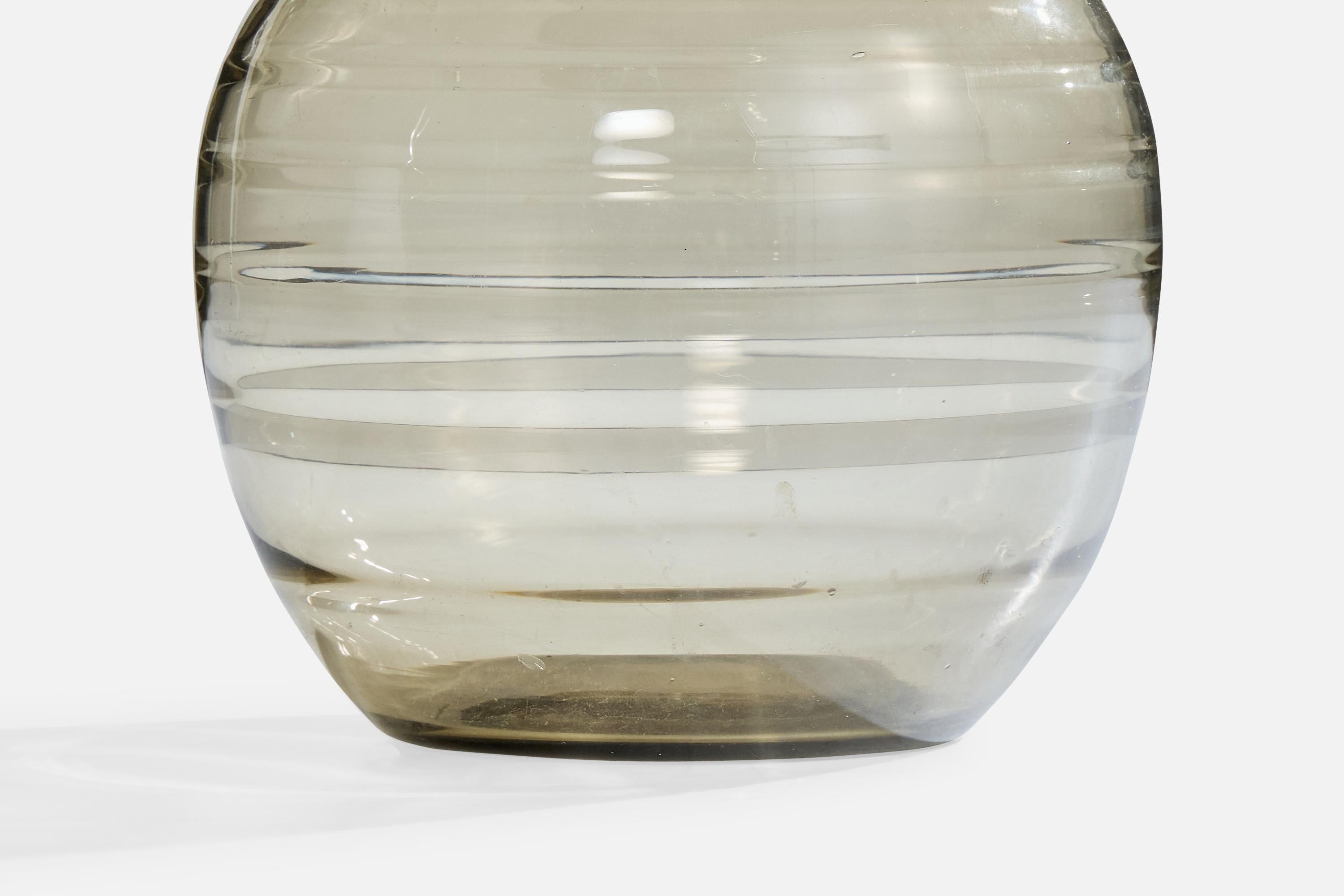 Verre Lampe de bureau Ewald Hald, verre, métal chromé, Suède, années 1930 en vente
