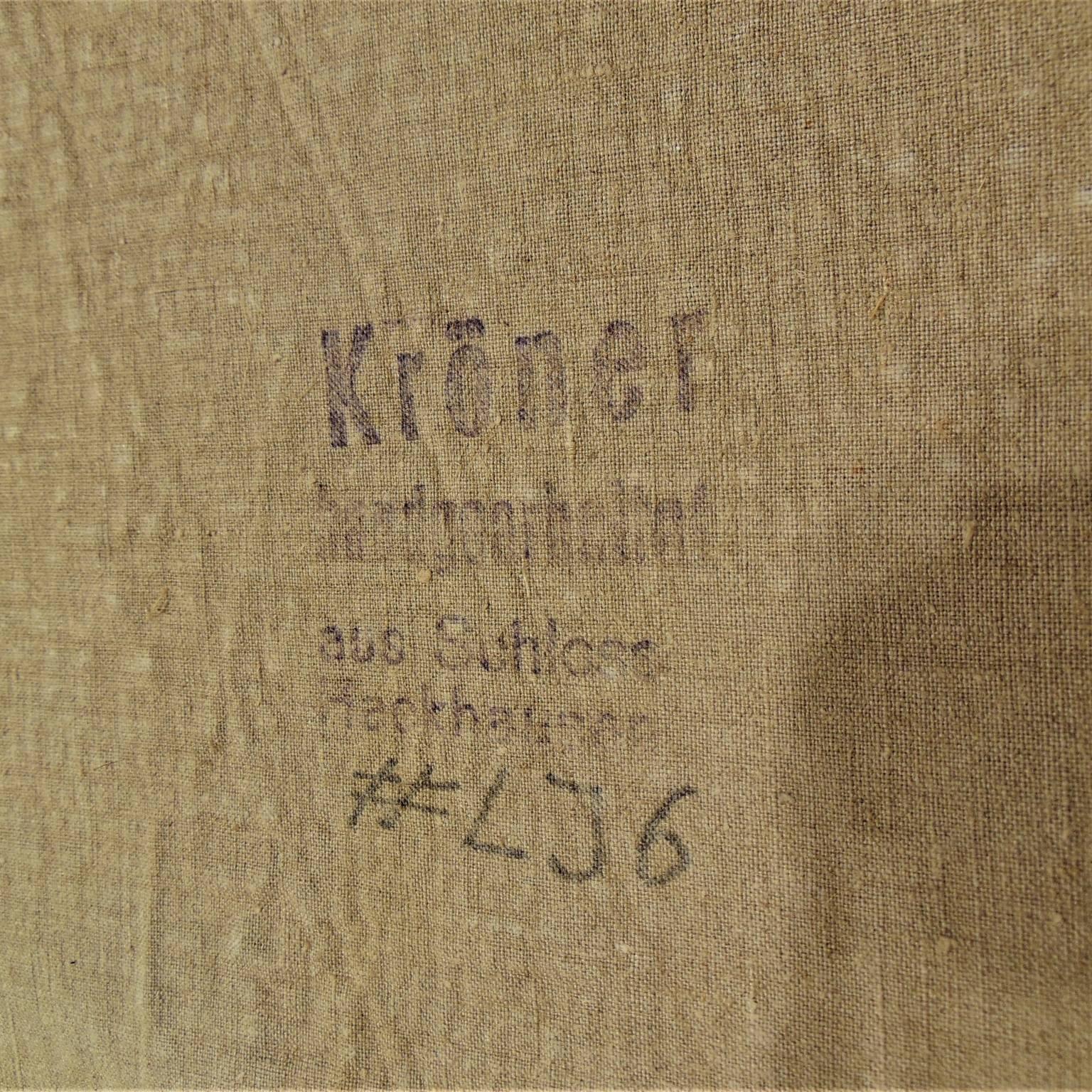 Gelber Wandteppich aus handgewebter Wolle von Ewald Kroener, Schloss Hackhausen, Deutschland, 1970er Jahre (Ende des 20. Jahrhunderts) im Angebot